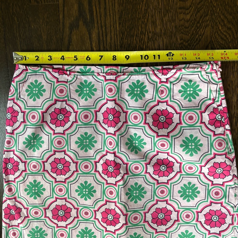 olftini womens golf skirt Mrs Bright side Long Size 6L Pink Green Pockets - Picture 2 of 8